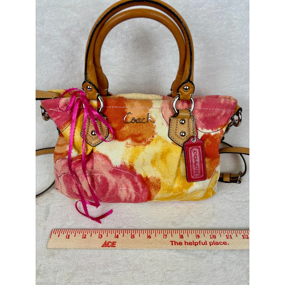 Coach Ashley Multicolor Floral Satchel in Durable Canvas with Leather Trim - Picture 12 of 15